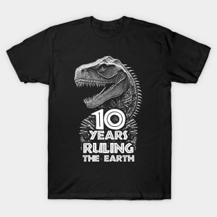 10th Anniversary  - Dinosaur Lovers Birthday T-Shirt